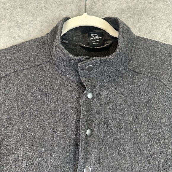 Kuhl Sweater Mens Medium Gray Konfronter 1/4 Snap Jacket Pullover Mock Neck - Picture 4 of 13